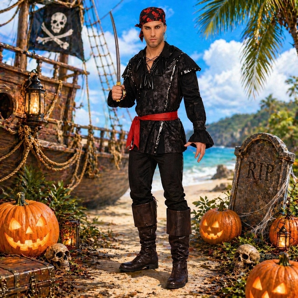 Rubie's Opus Plundering Pirate Costume - Adult XL 3-Piece Set Buckaneer